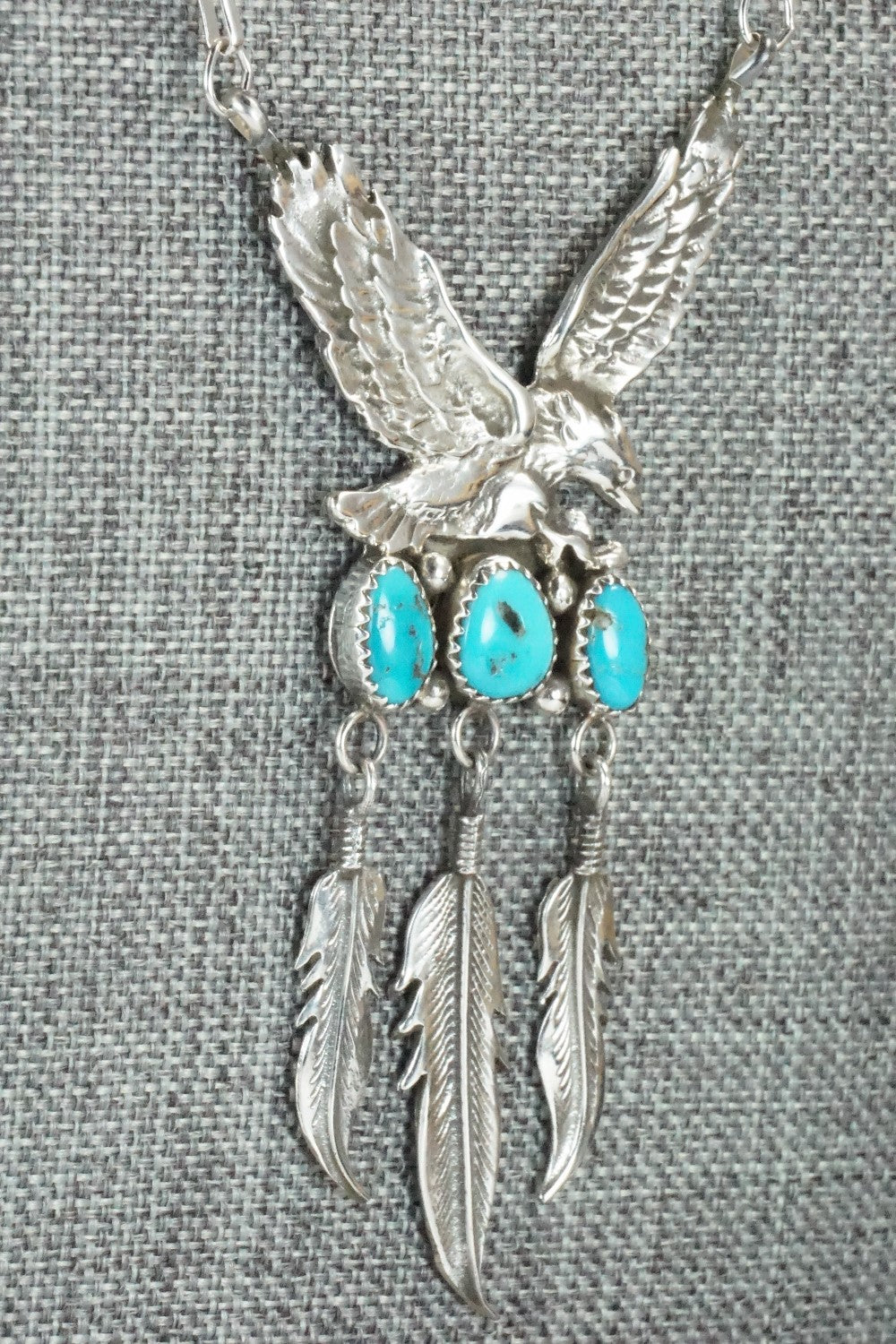 Turquoise & Sterling Silver Necklace - Henry Attakai