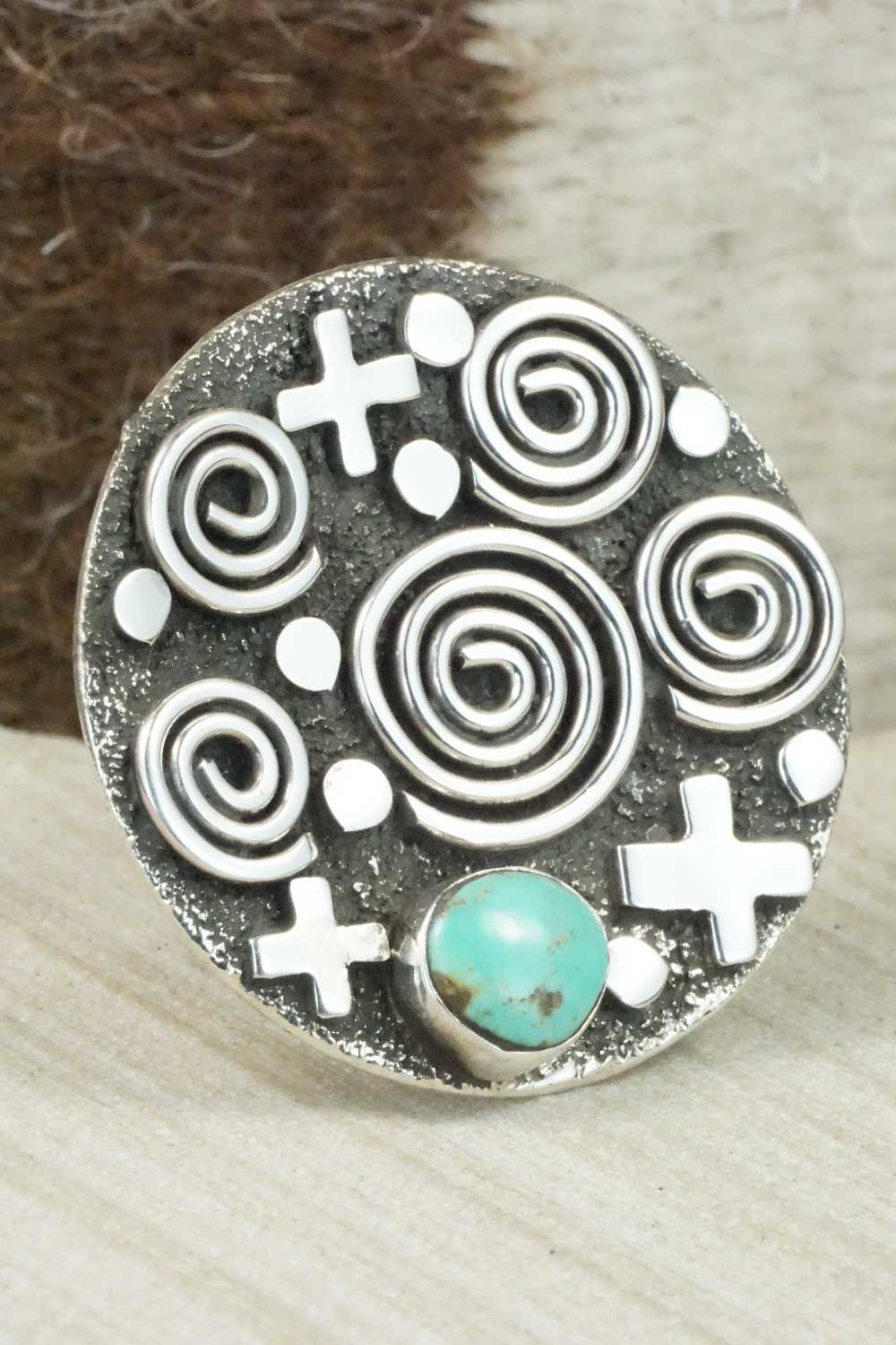 Turquoise & Sterling Silver Ring - Alex Sanchez - Size 7.25