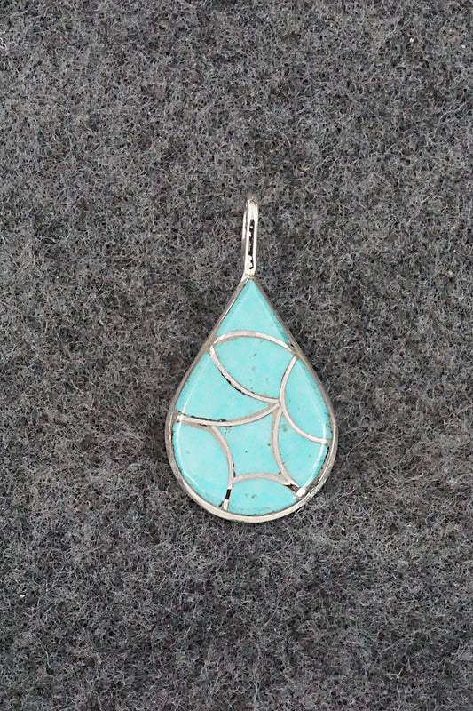 Turquoise & Sterling Silver Pendant - Delorna Lahi