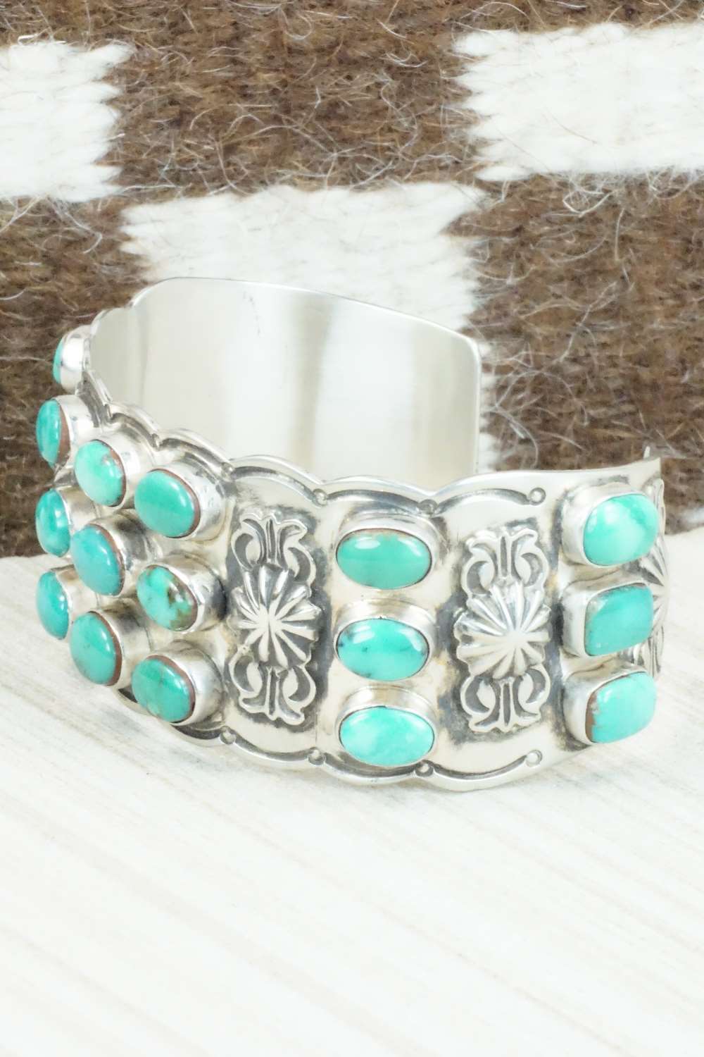Turquoise and Sterling Silver Bracelet - Tom Lewis