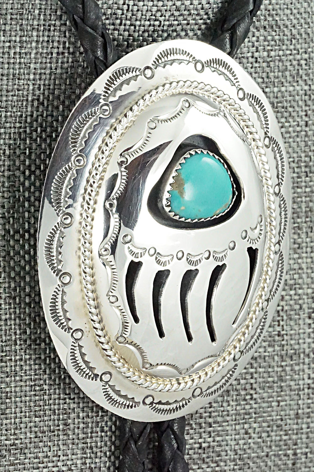 Turquoise & Sterling Silver Bolo Tie - Wilbert Muskett Sr.