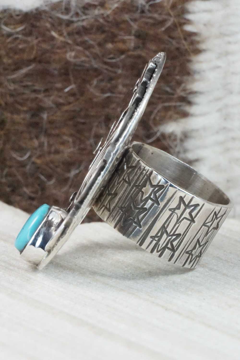 Turquoise & Sterling Silver Ring - Alex Sanchez - Size 6.5