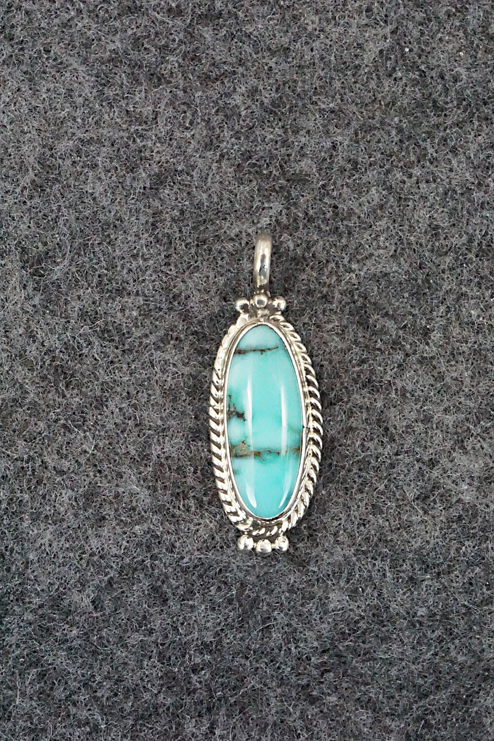 Turquoise and Sterling Silver Pendant - Jan Mariano