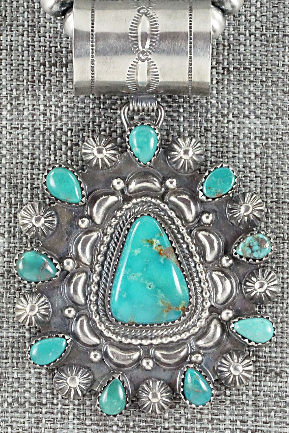 Turquoise & Sterling Silver Necklace - Tom Lewis