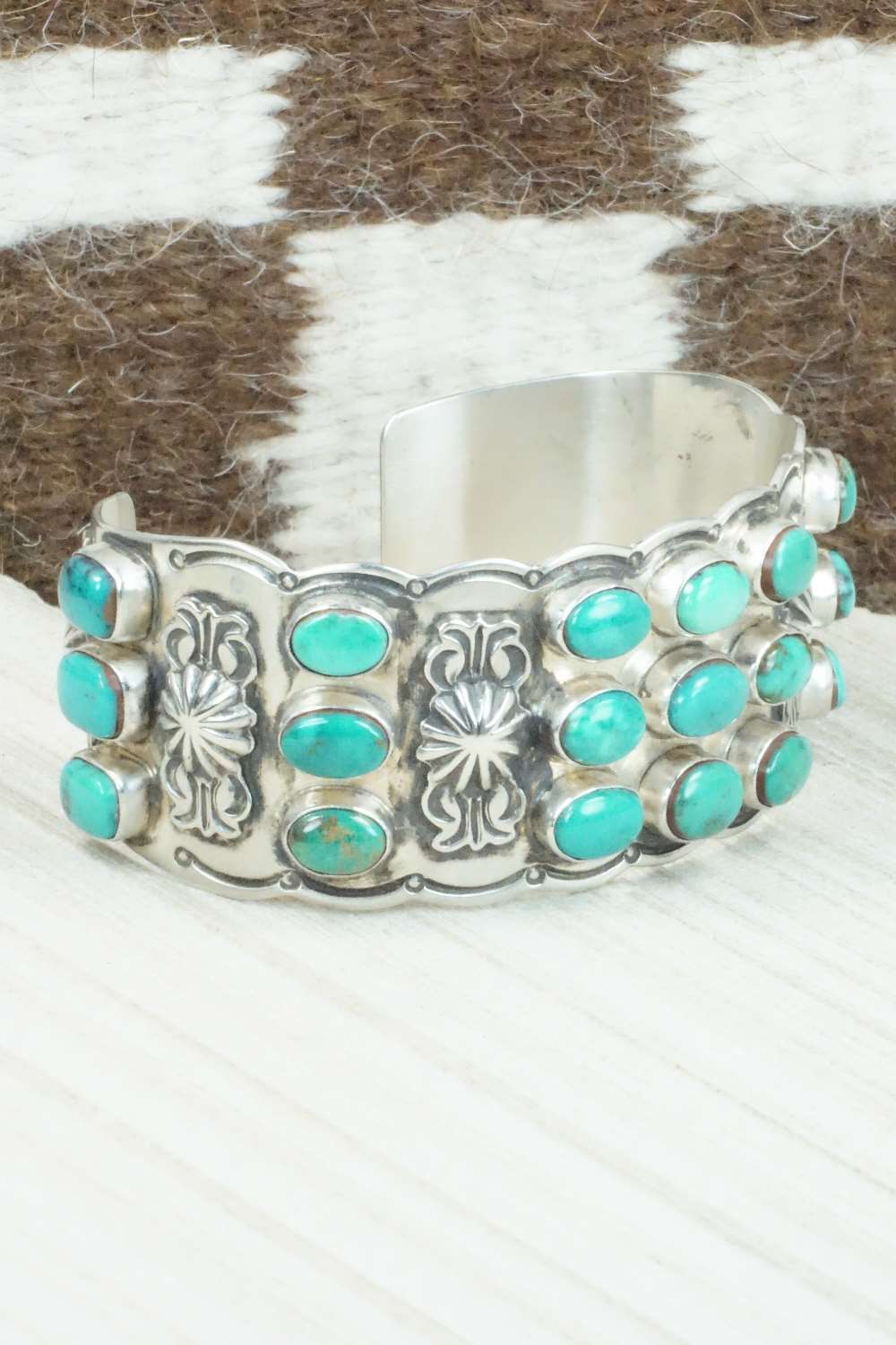 Turquoise and Sterling Silver Bracelet - Tom Lewis