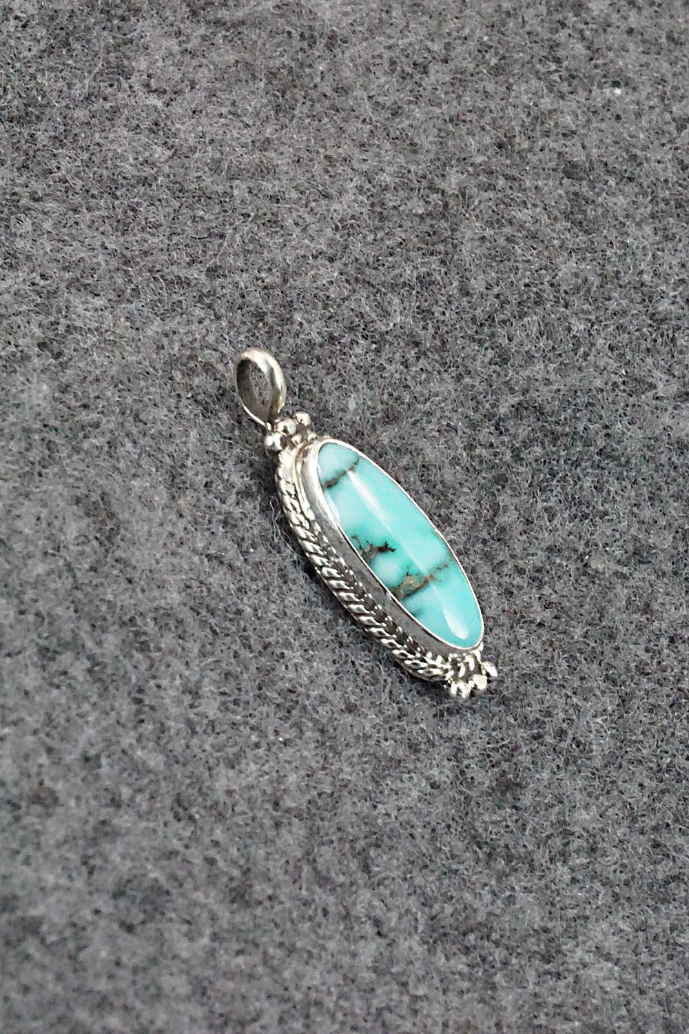 Turquoise and Sterling Silver Pendant - Jan Mariano