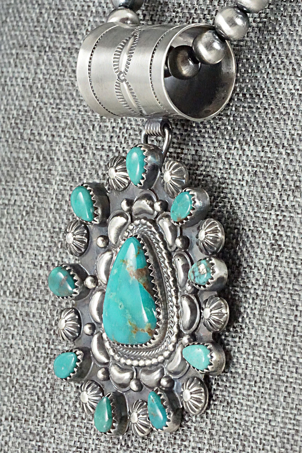 Turquoise & Sterling Silver Necklace - Tom Lewis