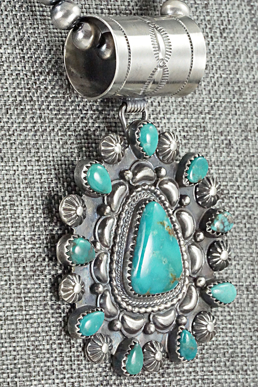 Turquoise & Sterling Silver Necklace - Tom Lewis