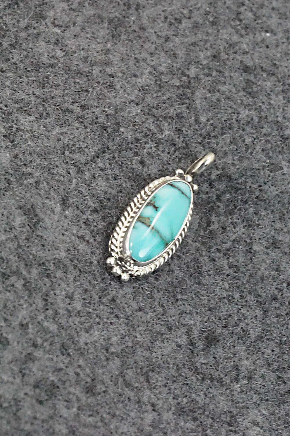 Turquoise and Sterling Silver Pendant - Jan Mariano