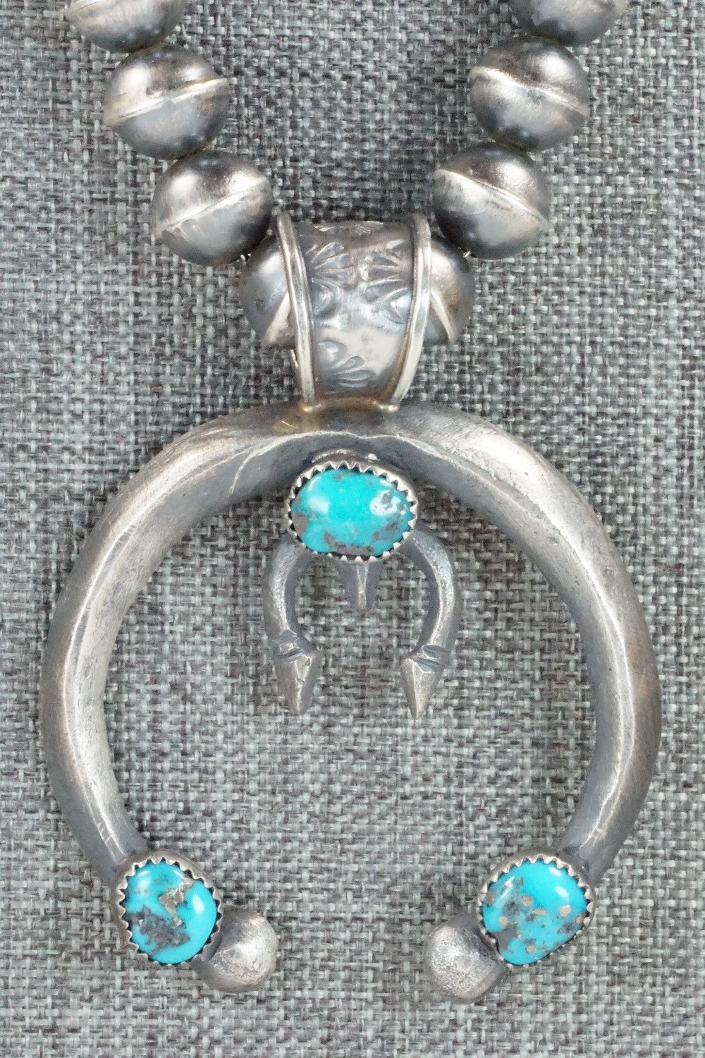 Turquoise & Sterling Silver Necklace and Earrings - Gilbert Martin
