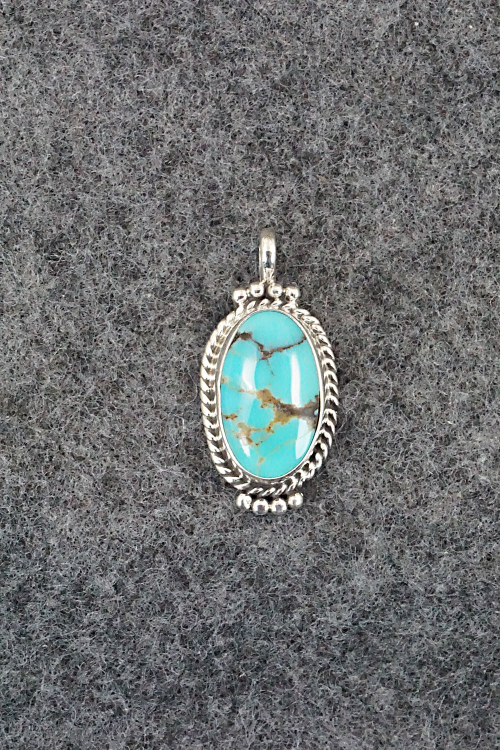 Turquoise and Sterling Silver Pendant - Jan Mariano