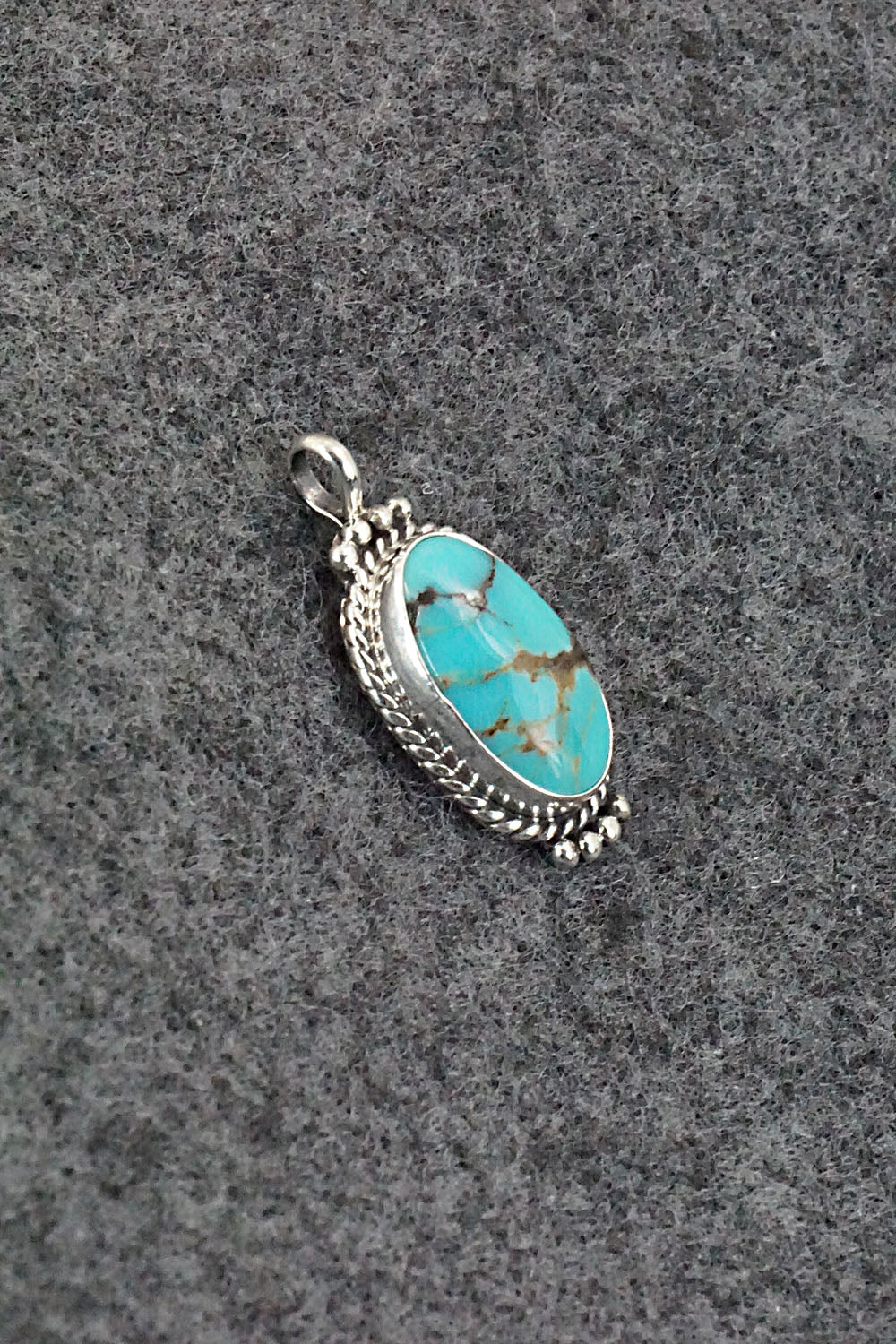 Turquoise and Sterling Silver Pendant - Jan Mariano