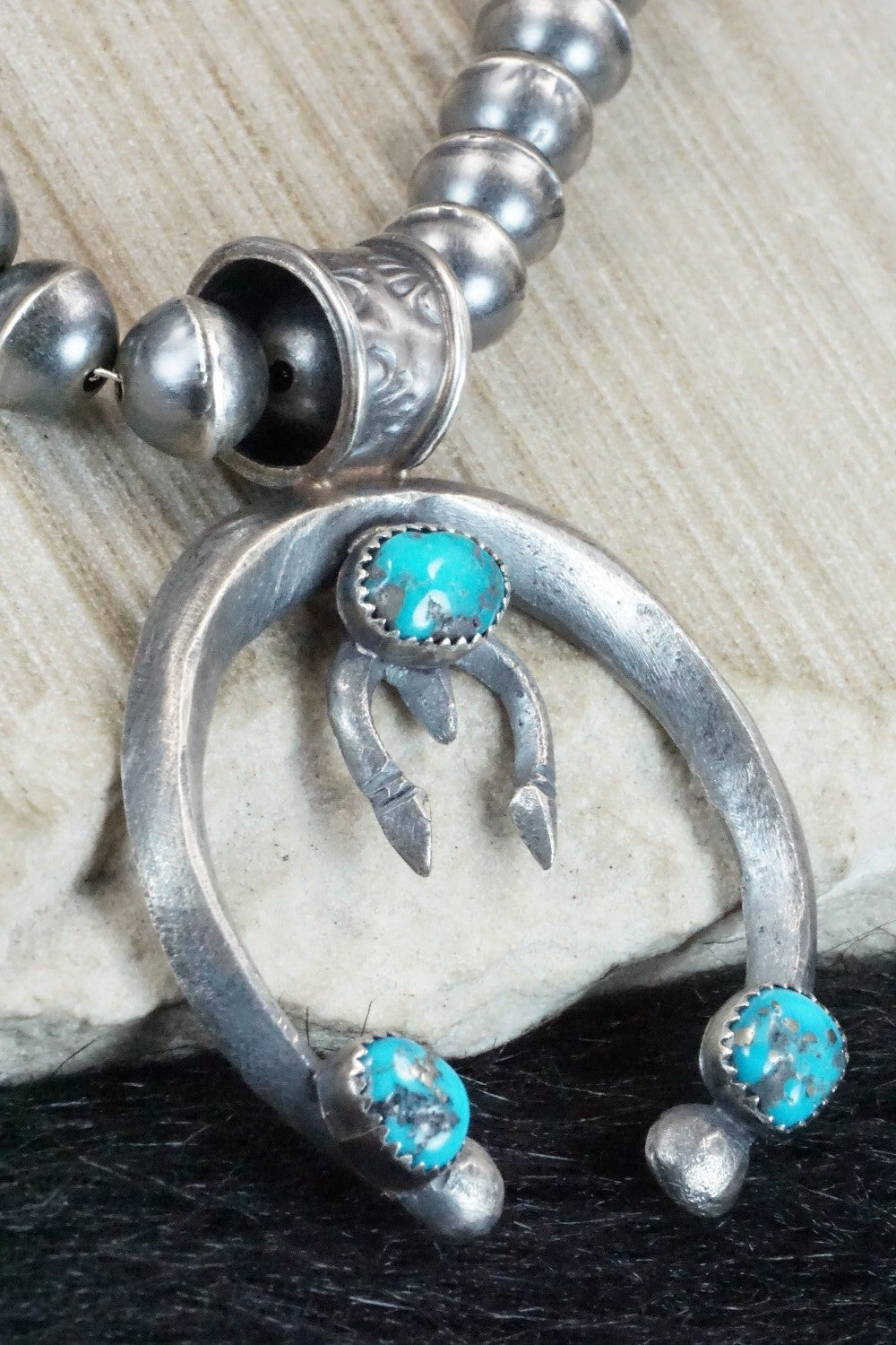 Turquoise & Sterling Silver Necklace and Earrings - Gilbert Martin