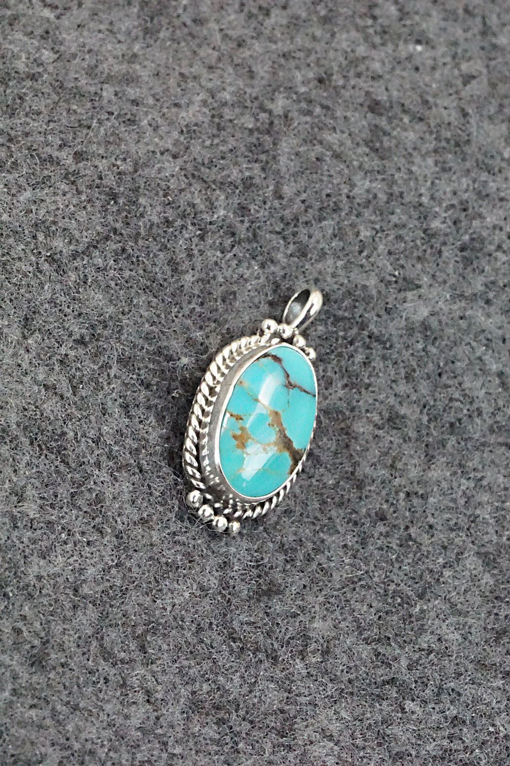Turquoise and Sterling Silver Pendant - Jan Mariano