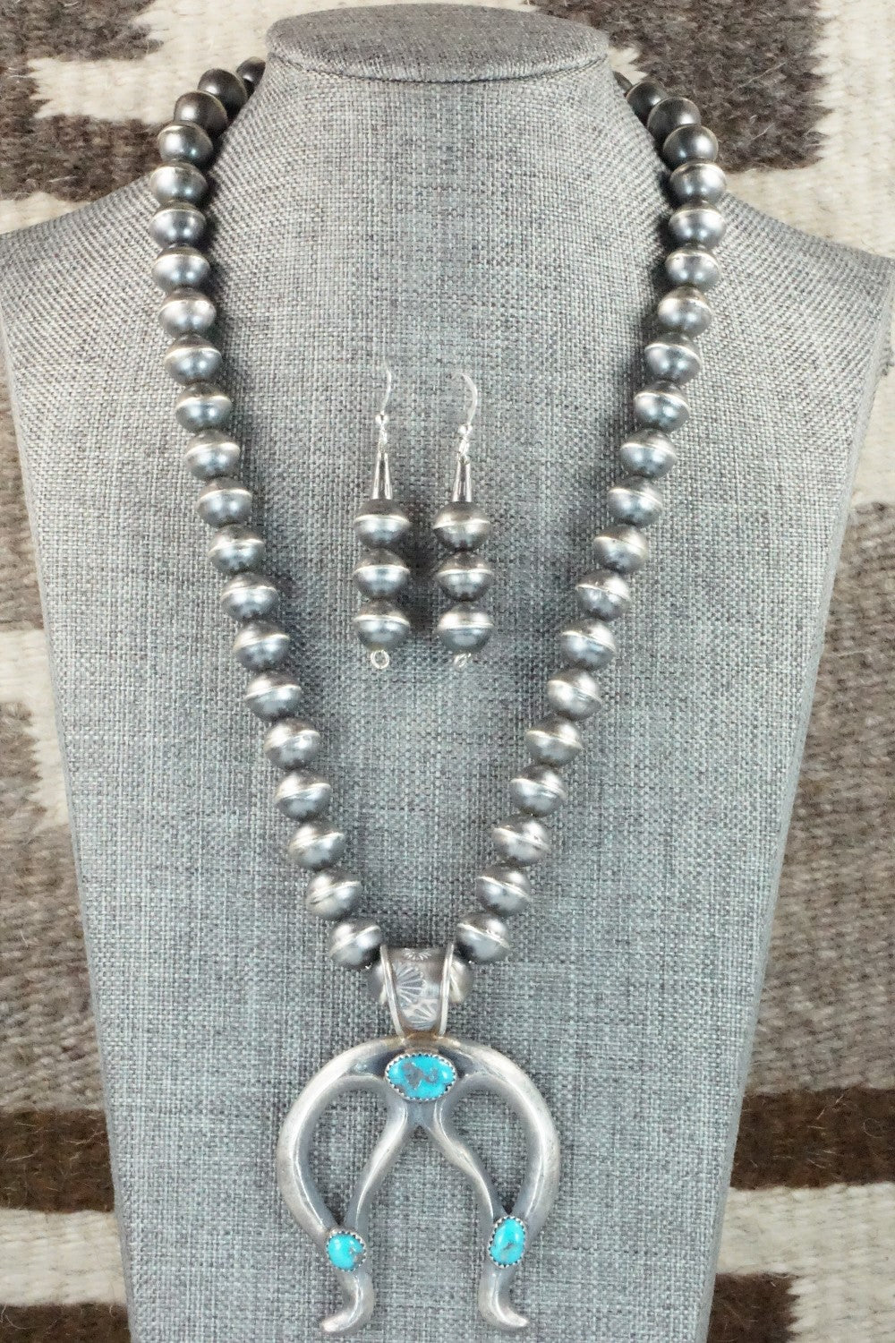Turquoise & Sterling Silver Necklace Set - Gilbert Martin