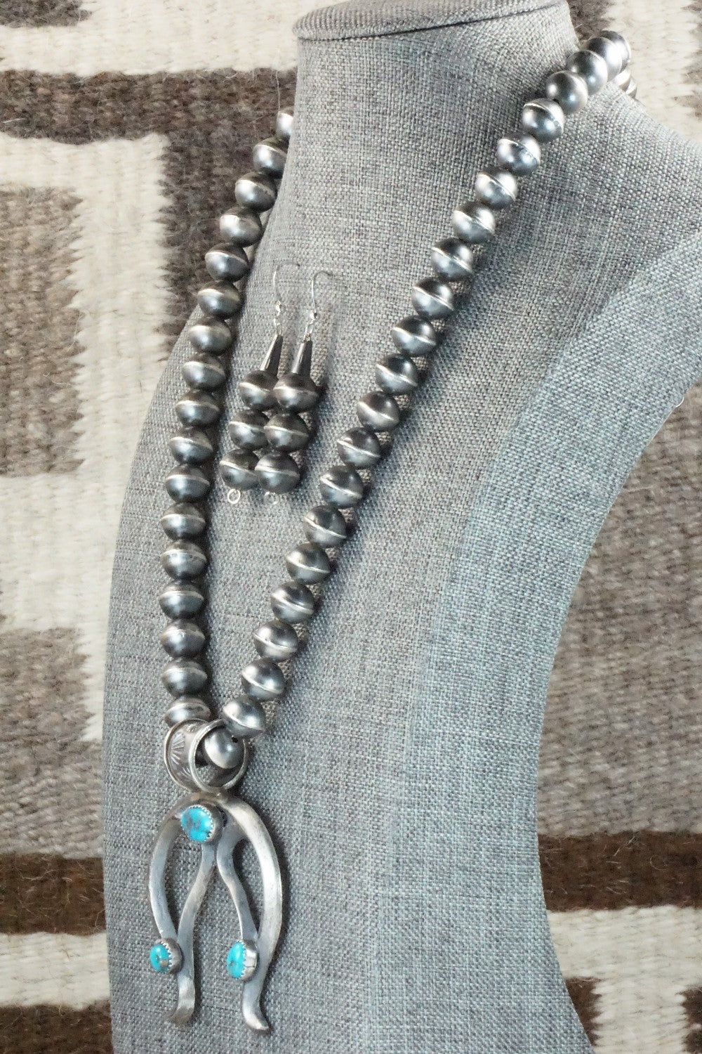 Turquoise & Sterling Silver Necklace Set - Gilbert Martin