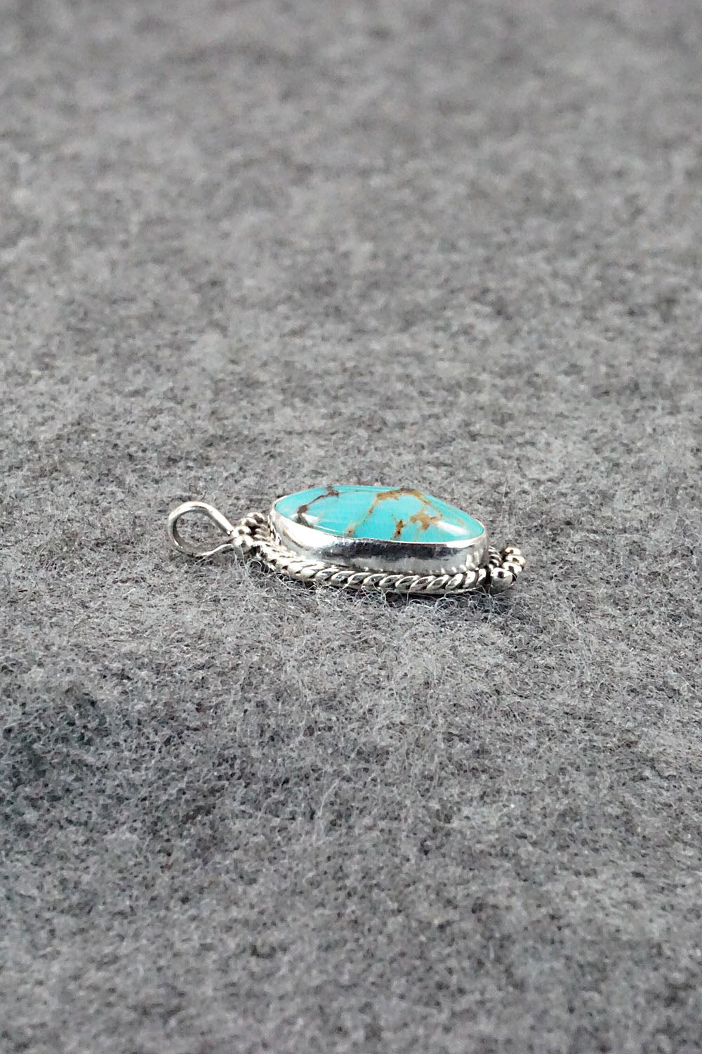 Turquoise and Sterling Silver Pendant - Jan Mariano