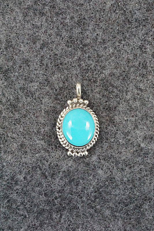 Turquoise and Sterling Silver Pendant - Jan Mariano
