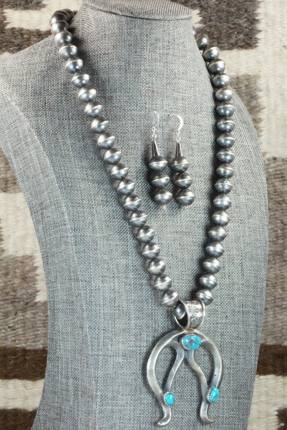 Turquoise & Sterling Silver Necklace Set - Gilbert Martin