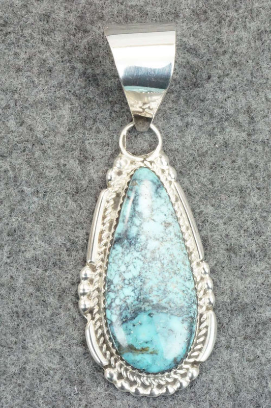 Turquoise & Sterling Silver Pendant - Kenny Calavaza