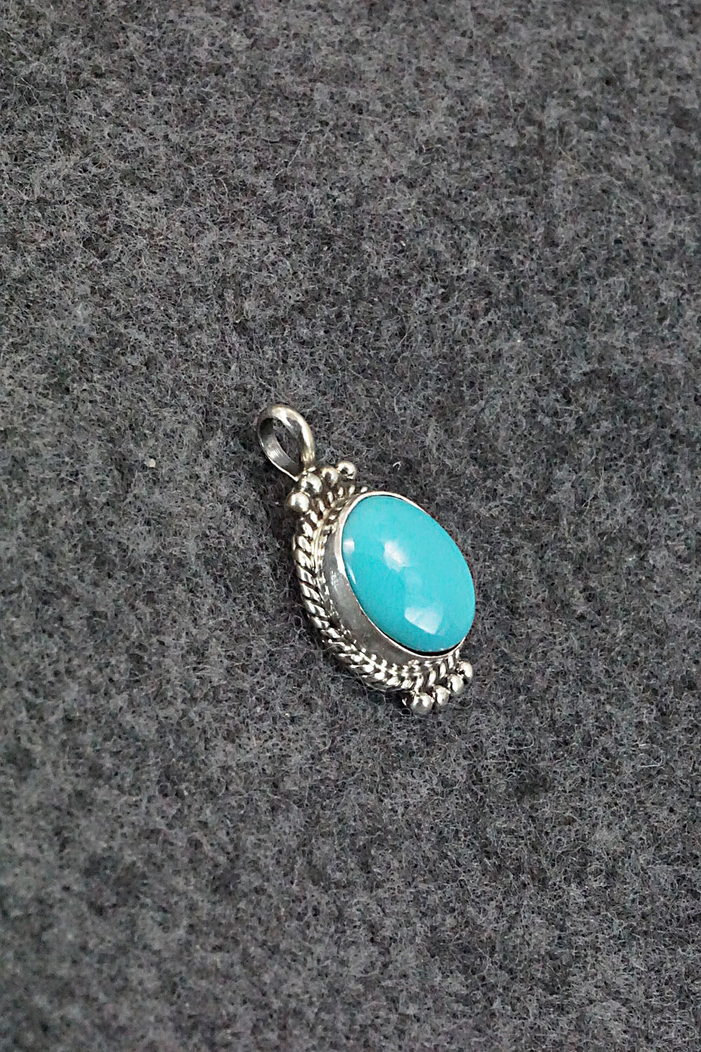 Turquoise and Sterling Silver Pendant - Jan Mariano