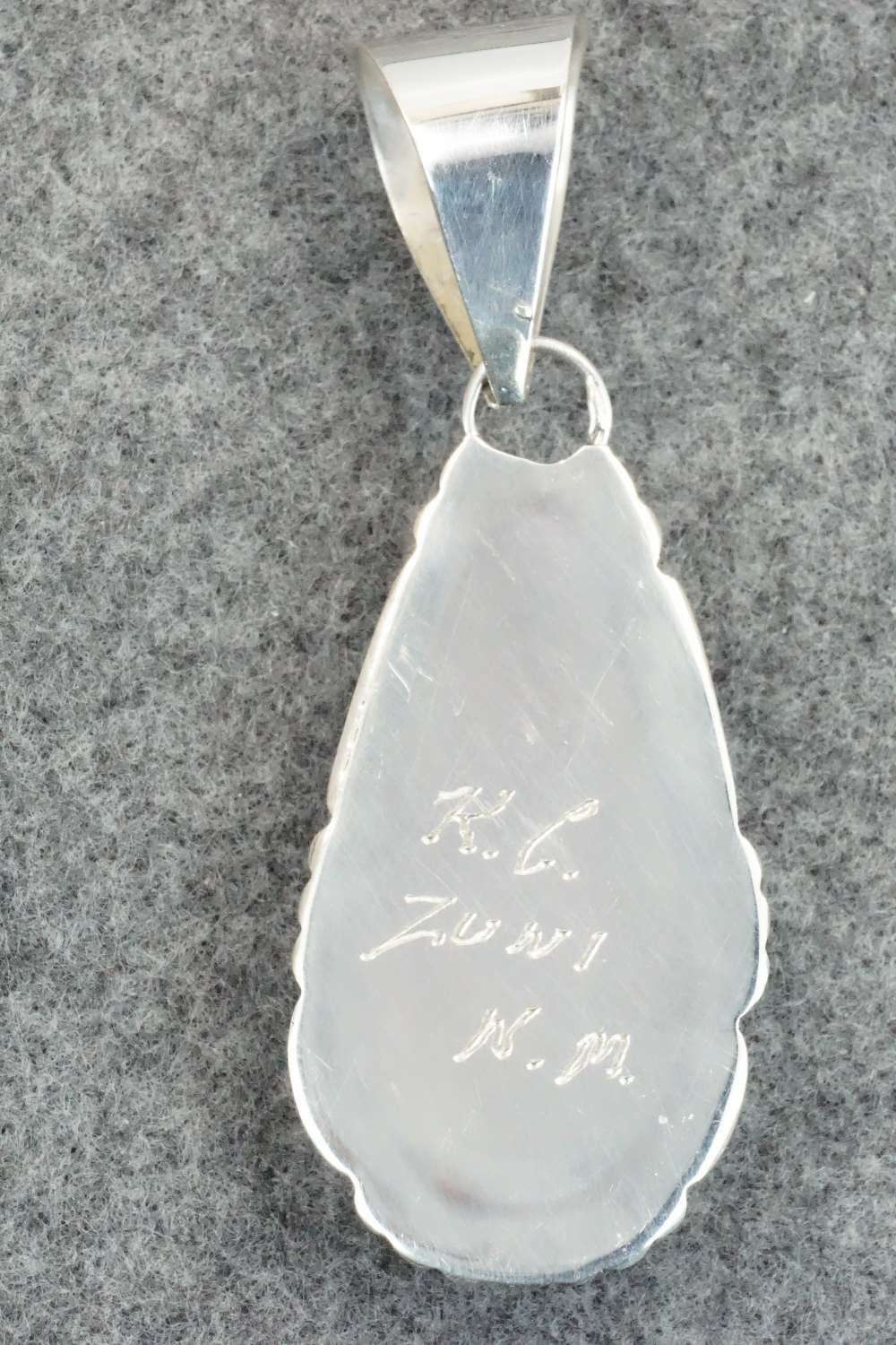 Turquoise & Sterling Silver Pendant - Kenny Calavaza