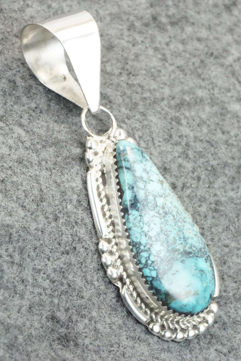 Turquoise & Sterling Silver Pendant - Kenny Calavaza