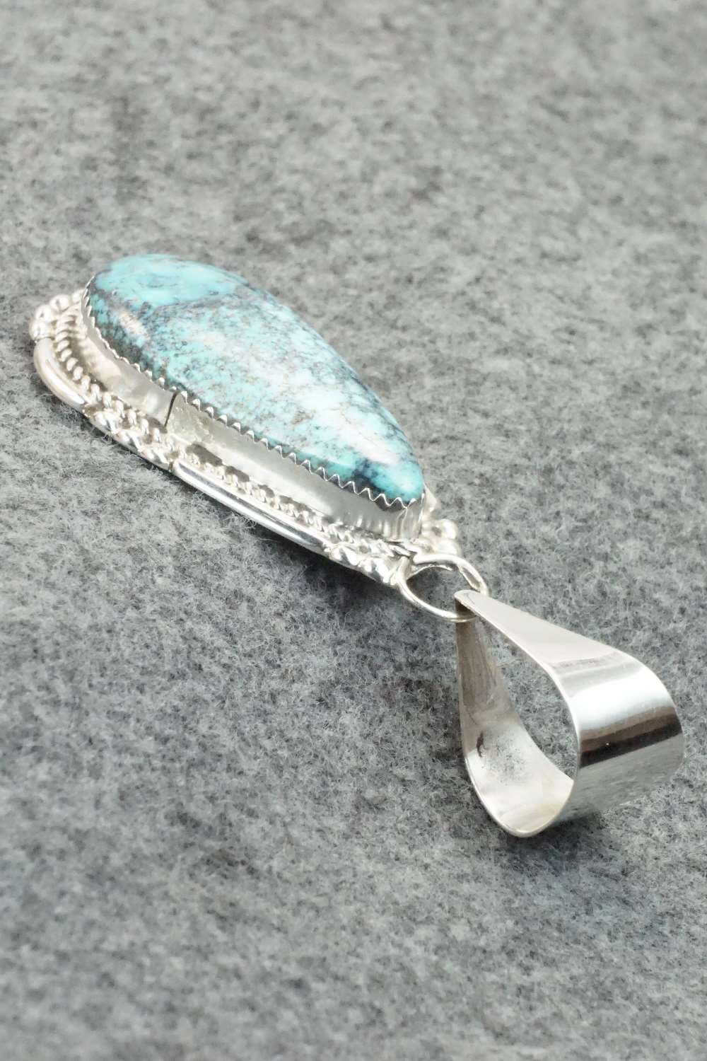 Turquoise & Sterling Silver Pendant - Kenny Calavaza