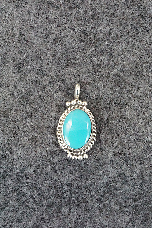 Turquoise and Sterling Silver Pendant - Jan Mariano