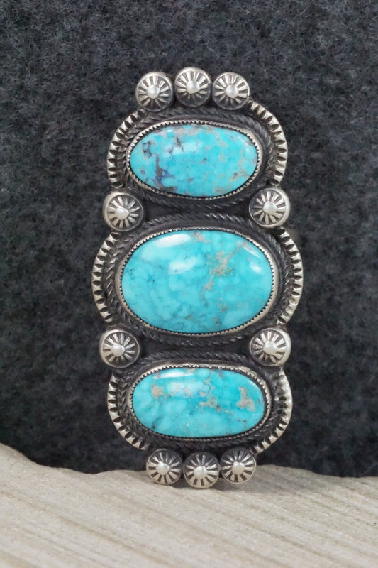 Turquoise & Sterling Silver Ring - Calvin Martinez - 8.5