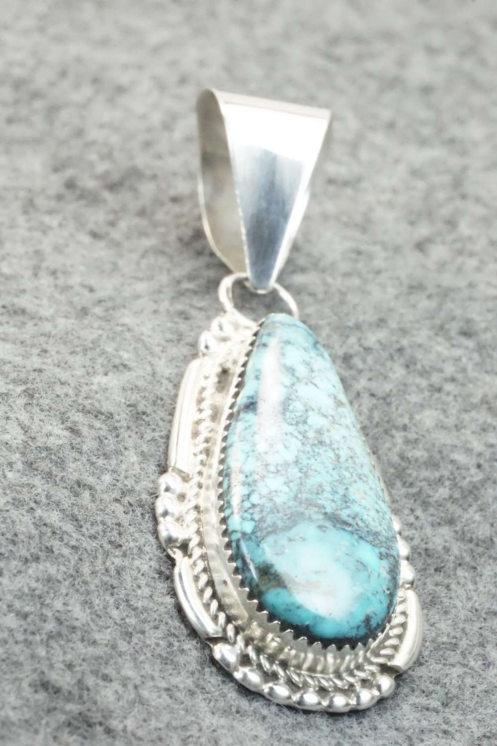 Turquoise & Sterling Silver Pendant - Kenny Calavaza