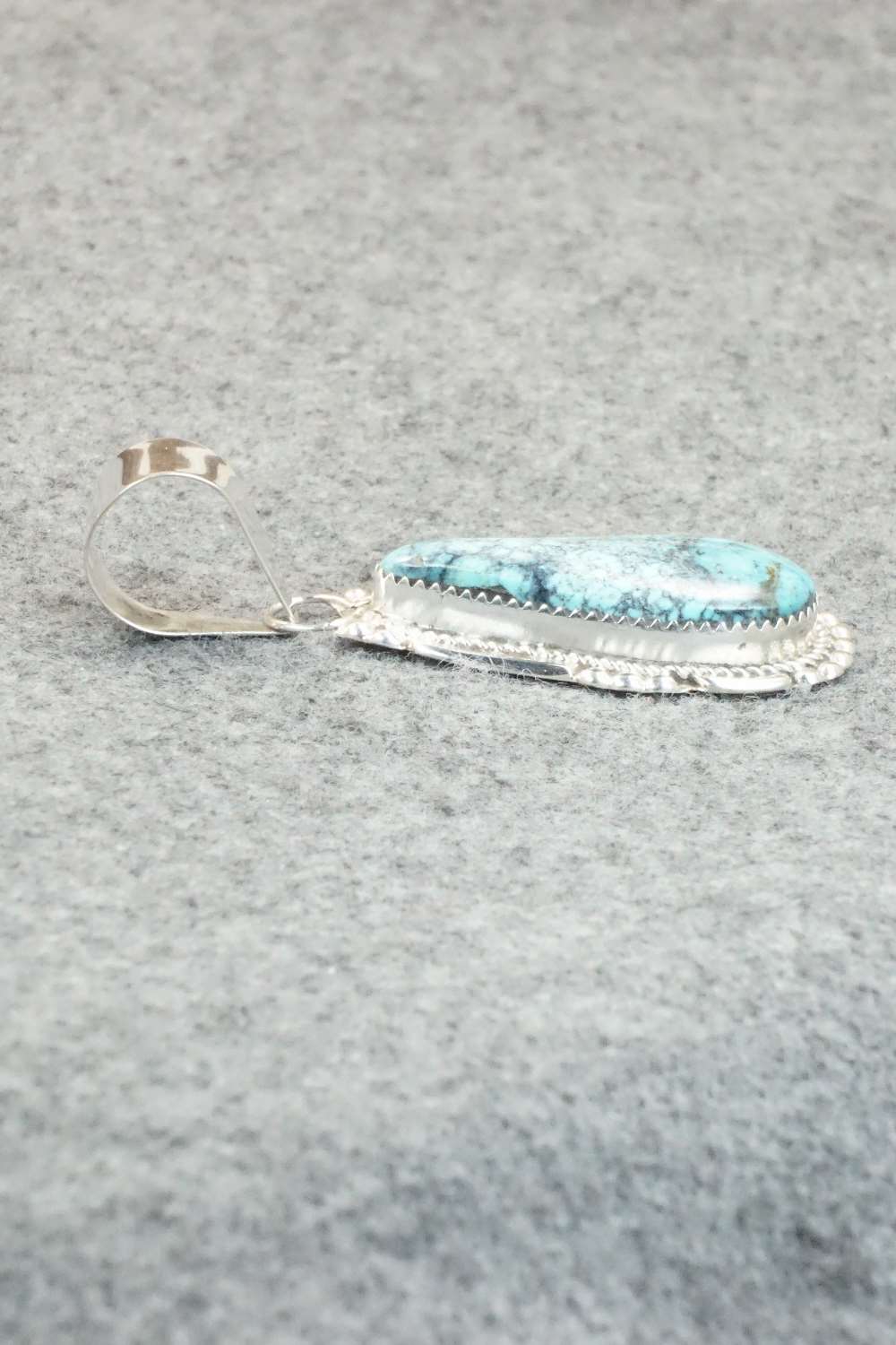 Turquoise & Sterling Silver Pendant - Kenny Calavaza