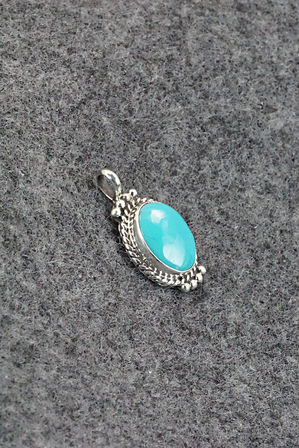 Turquoise and Sterling Silver Pendant - Jan Mariano