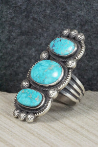 Turquoise & Sterling Silver Ring - Calvin Martinez - 8.5