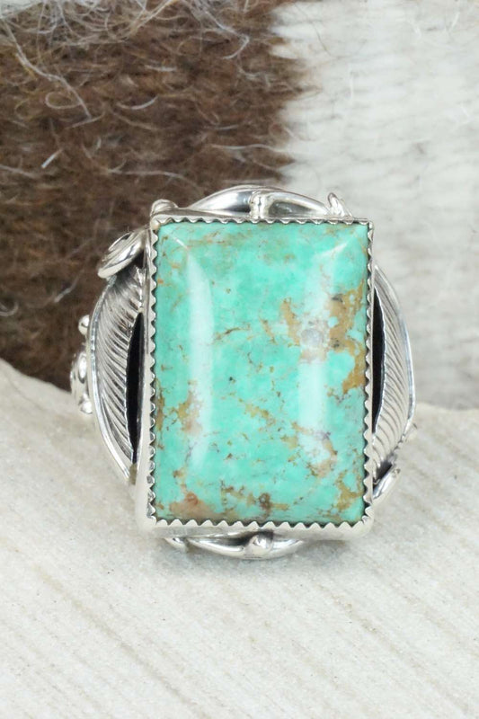 Turquoise & Sterling Silver Ring - Darrell Morgan - Size 13