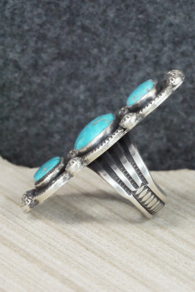 Turquoise & Sterling Silver Ring - Calvin Martinez - 8.5