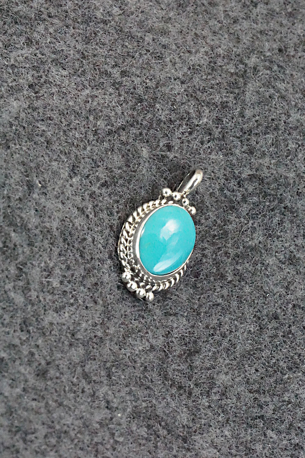 Turquoise and Sterling Silver Pendant - Jan Mariano