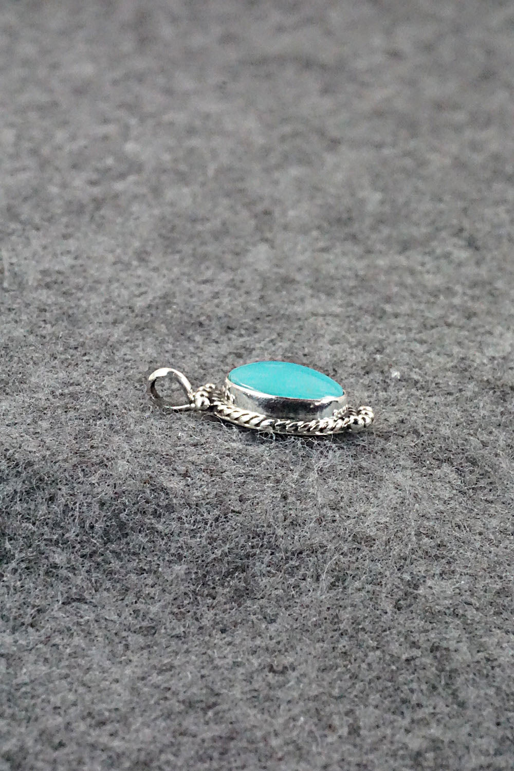 Turquoise and Sterling Silver Pendant - Jan Mariano