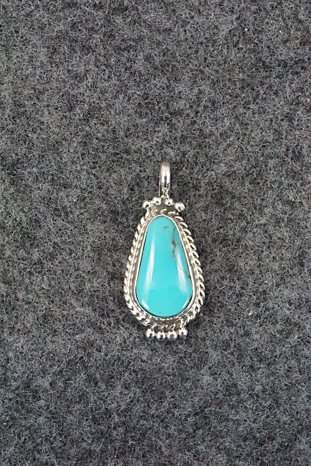 Turquoise and Sterling Silver Pendant - Jan Mariano