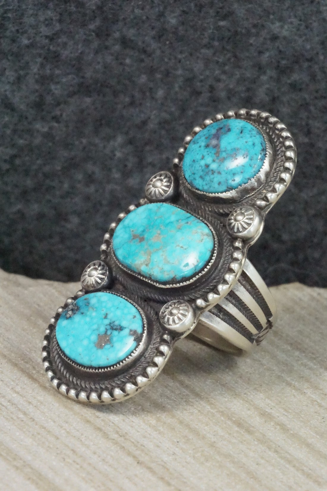 Turquoise & Sterling Silver Ring - Calvin Martinez - 8