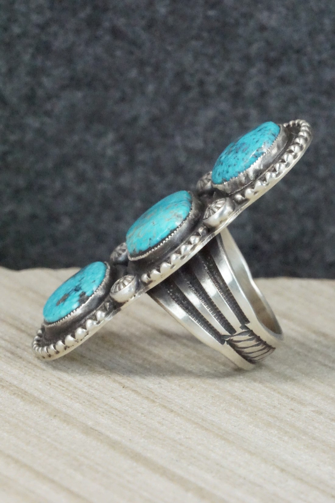 Turquoise & Sterling Silver Ring - Calvin Martinez - 8
