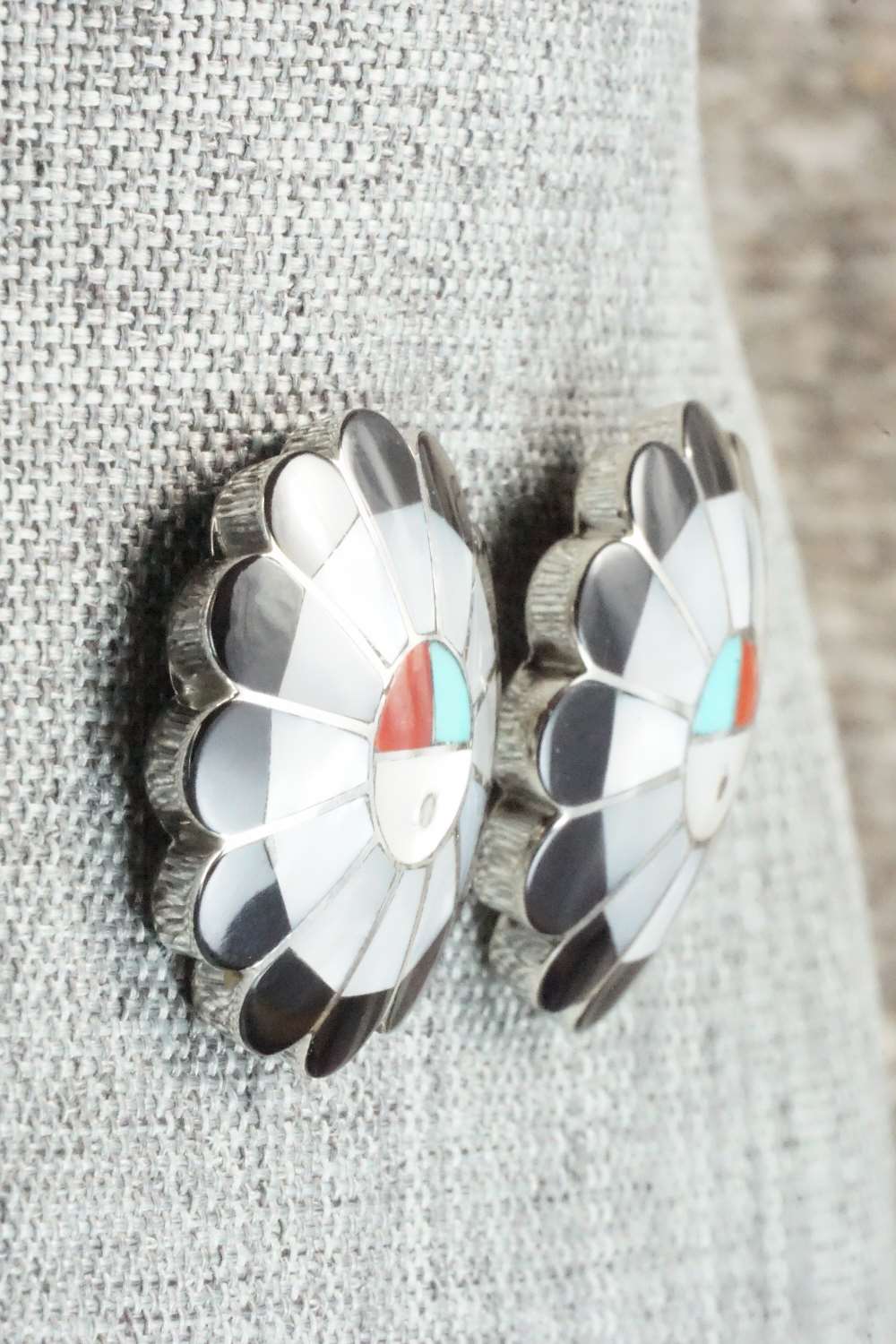 Turquoise and Sterling Silver Earrings - Denise Siutza