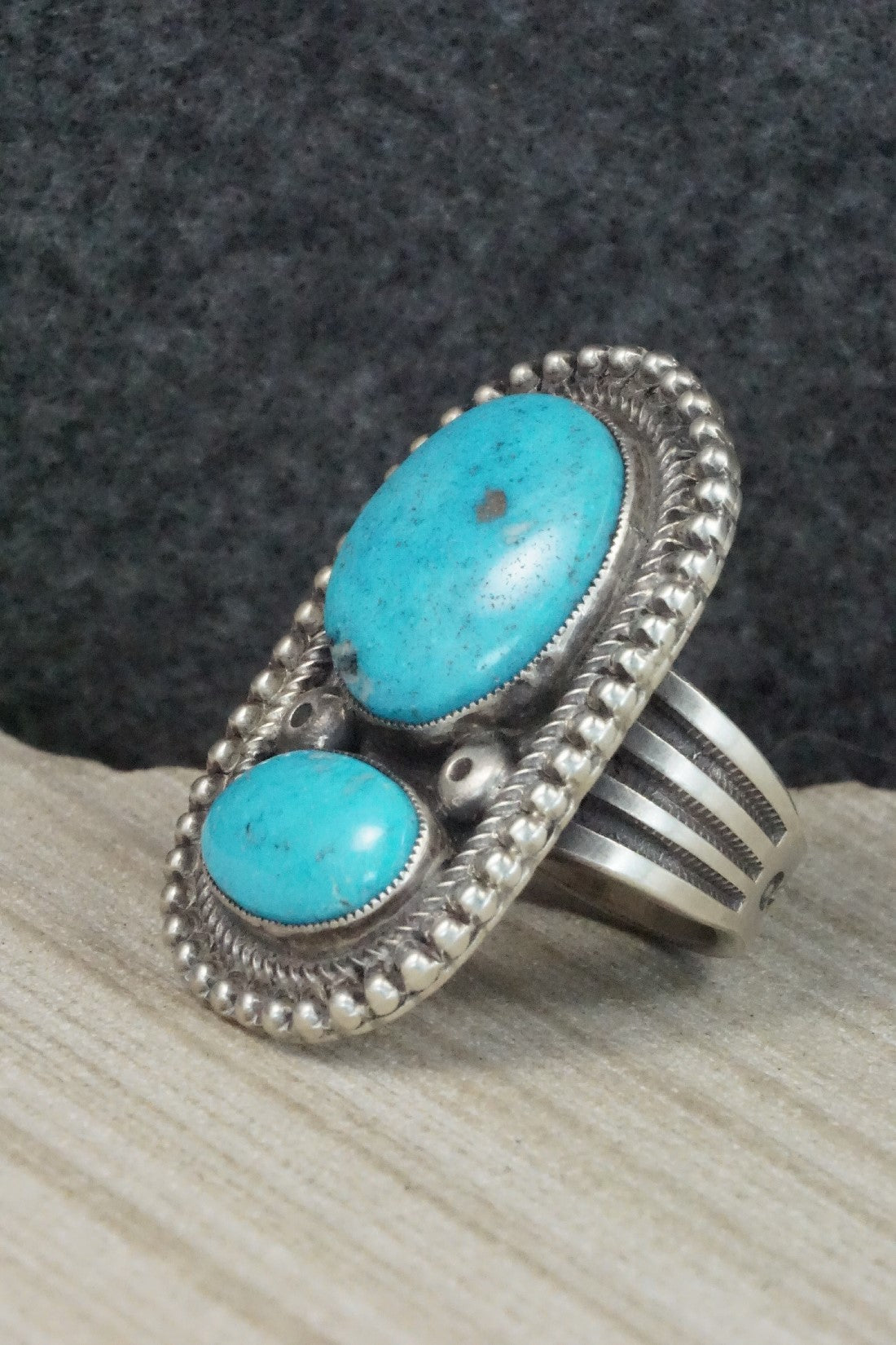 Turquoise & Sterling Silver Ring - Calvin Martinez - 8