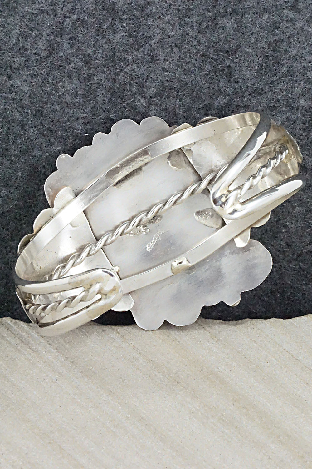 Turquoise, Coral and Sterling Silver Bracelet - Shirley Largo