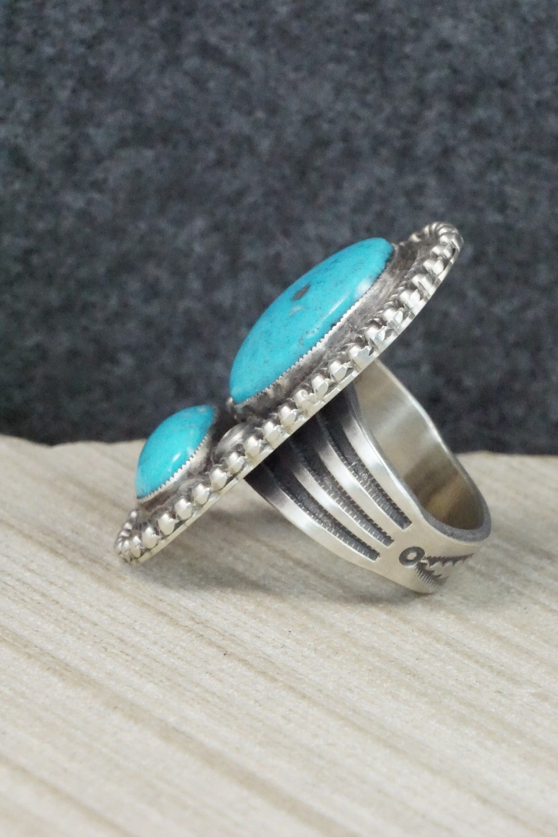 Turquoise & Sterling Silver Ring - Calvin Martinez - 8