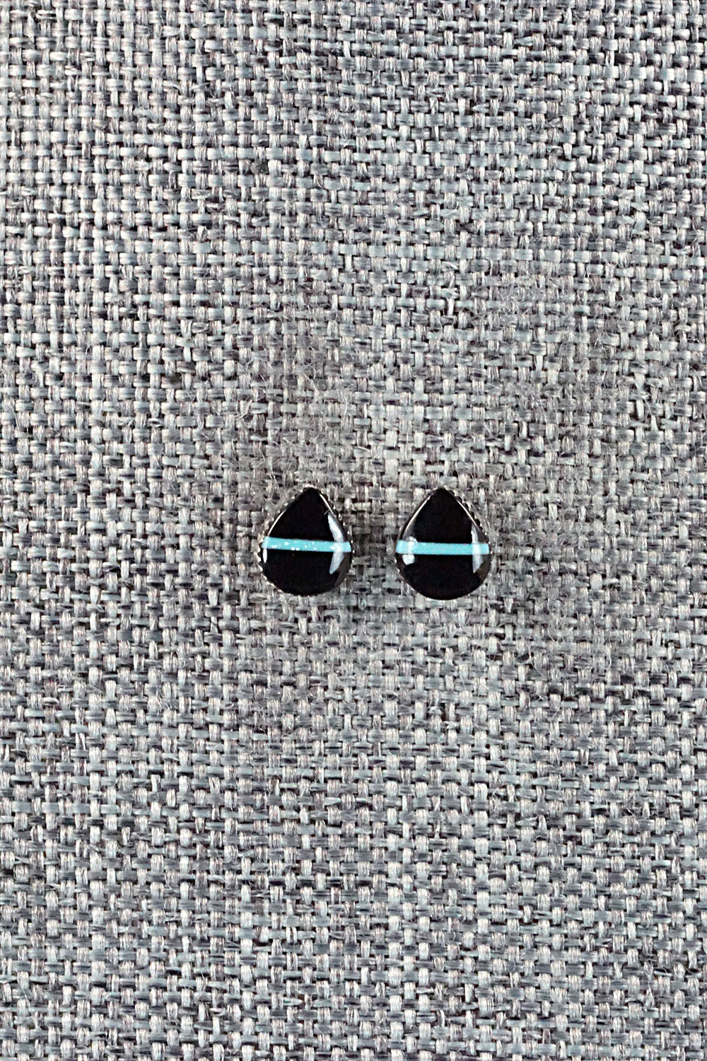 Onyx, Turquoise & Sterling Silver Earrings - Rosaline Bradley