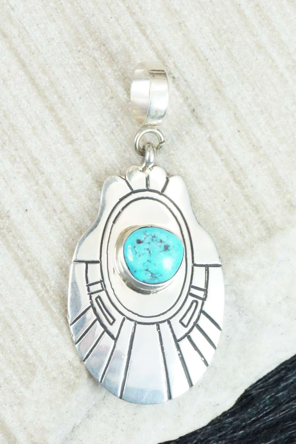 Turquoise & Sterling Silver Pendant - Rosita Singer