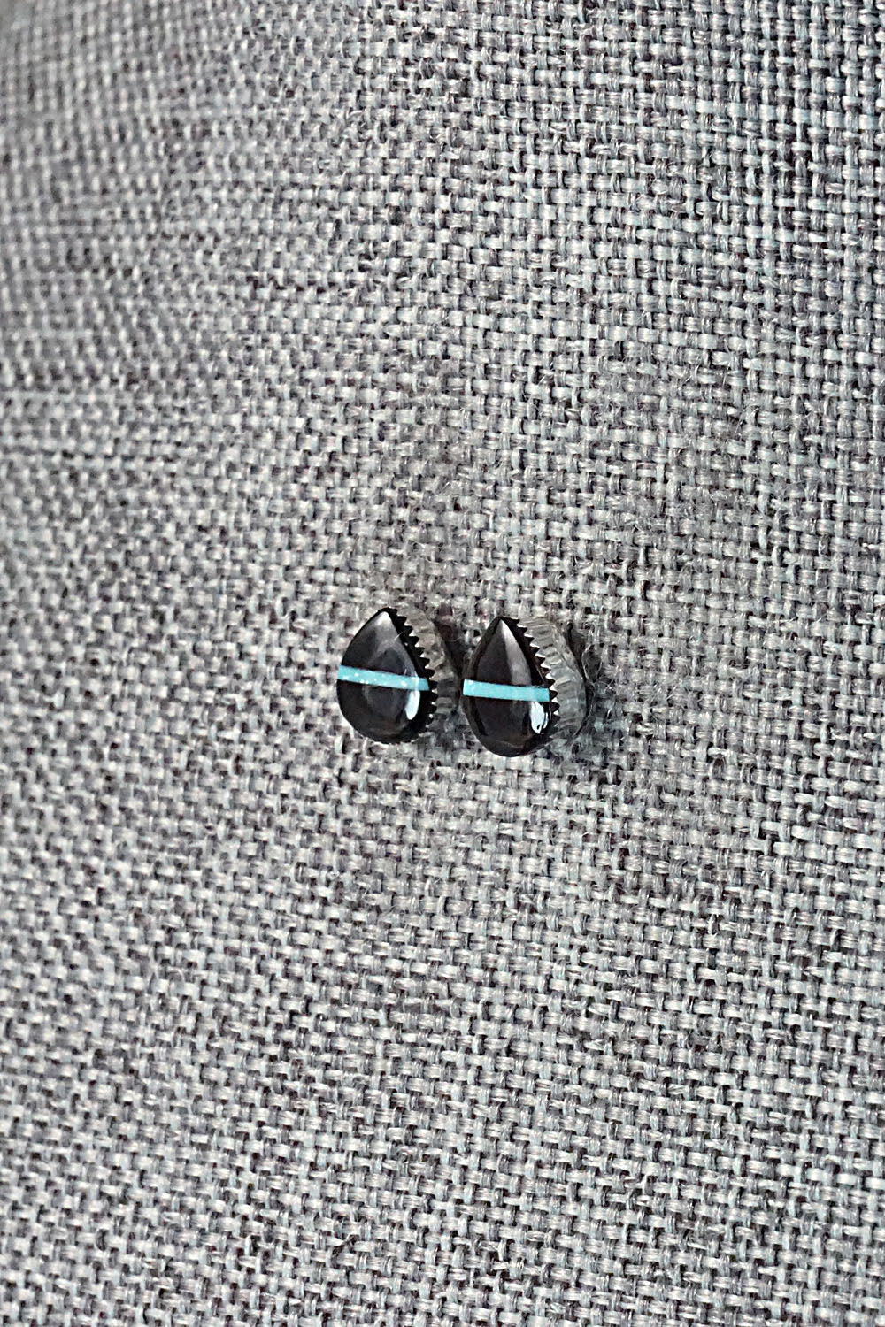 Onyx, Turquoise & Sterling Silver Earrings - Rosaline Bradley