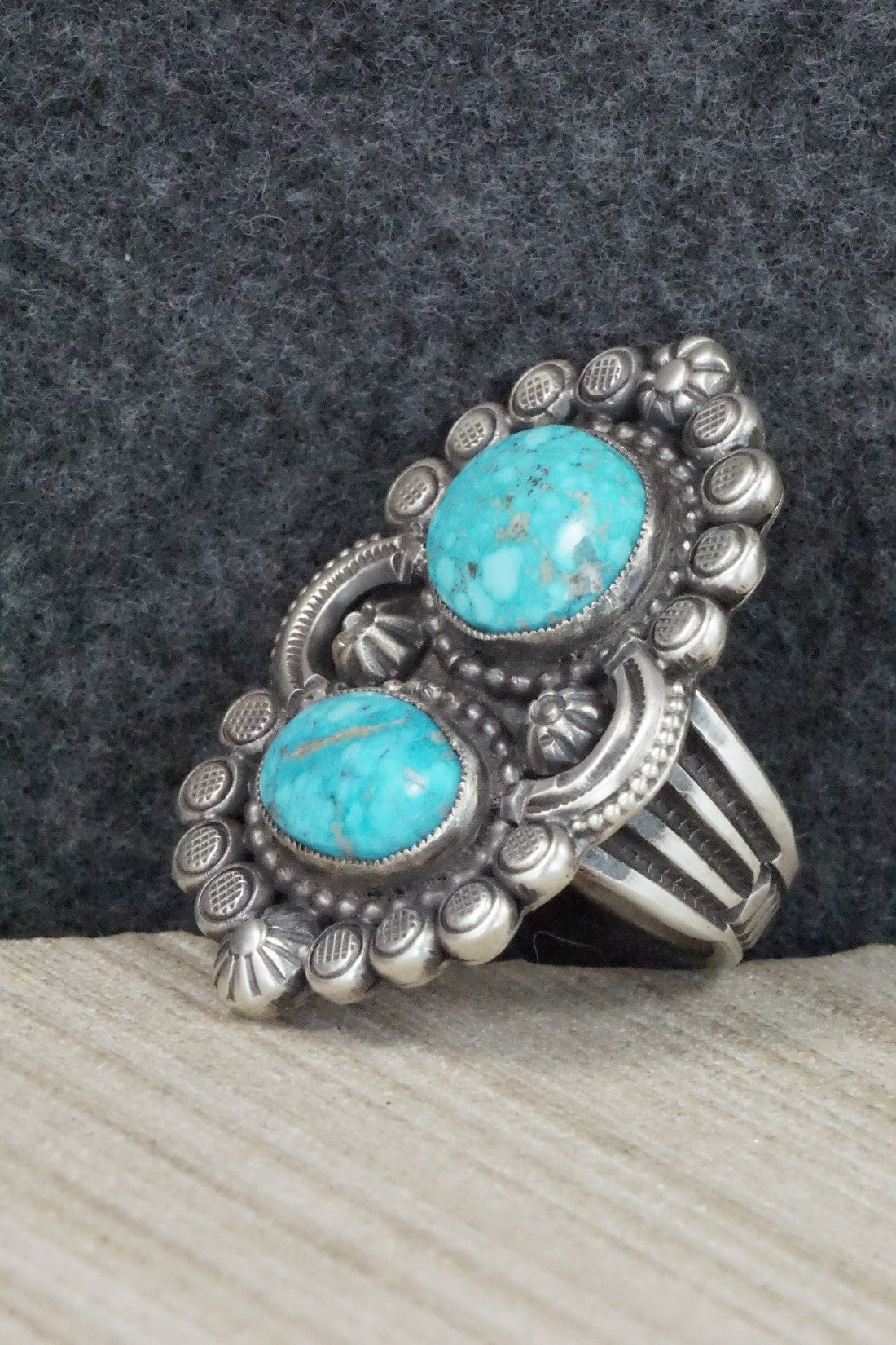 Turquoise & Sterling Silver Ring - Calvin Martinez - 8.5