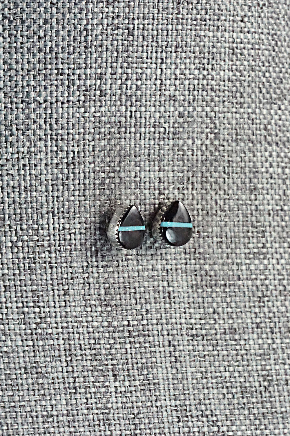 Onyx, Turquoise & Sterling Silver Earrings - Rosaline Bradley